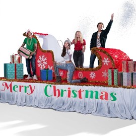 Merry Christmas Sleigh and Gifts Complete Parade Float Decorating Kit